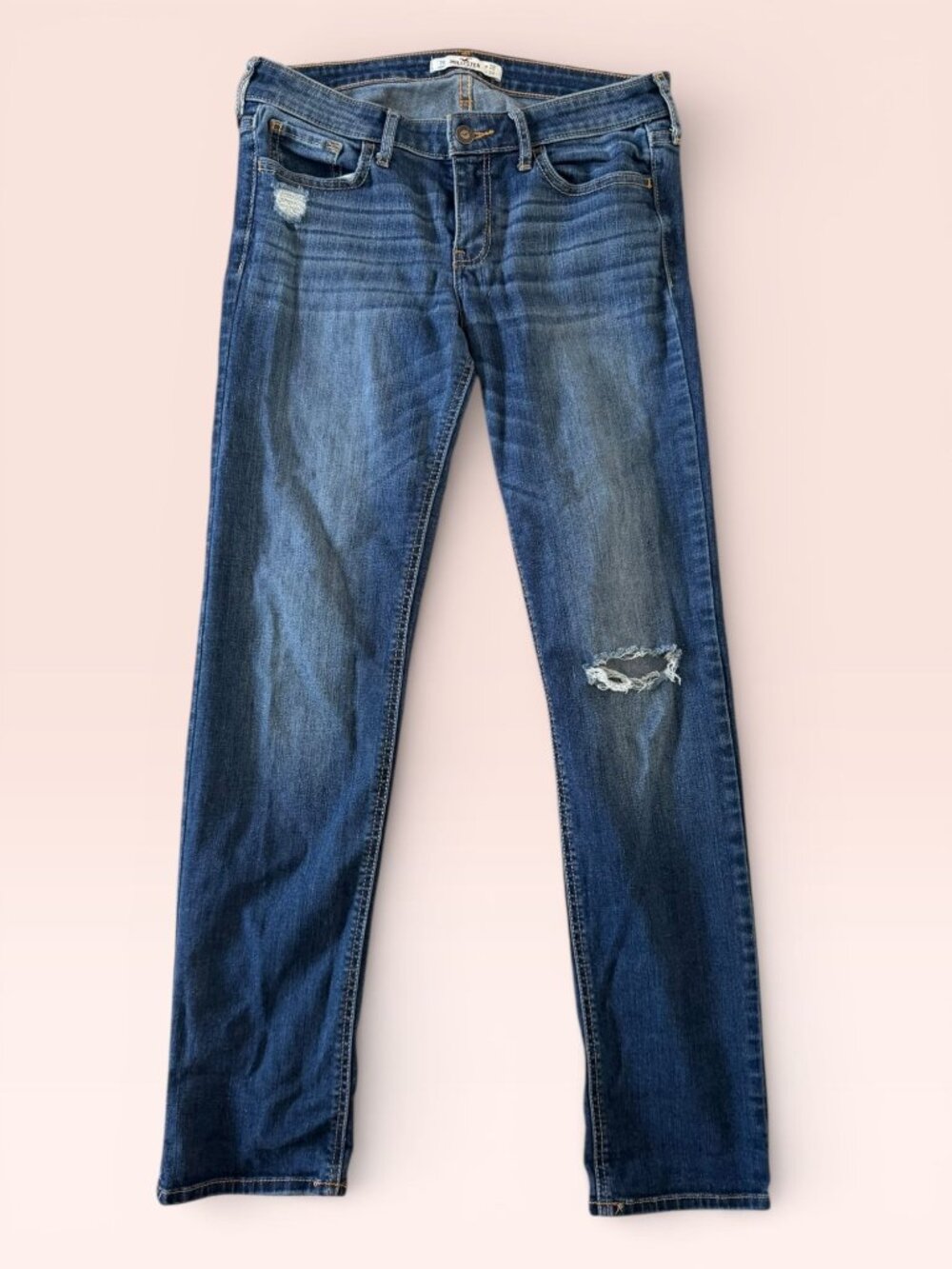 HOLLISTER Women's Dark Wash Distressed Jeans Size 28 x 32